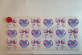 purple hearts and bows