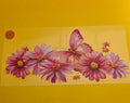 Pink flowers butterflies