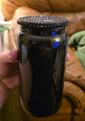 Black 16 Oz glass Rhinestone lid