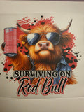 Highland Cow Red Bull DTF Print
