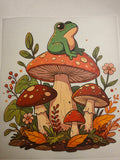 Frog on mushroom
