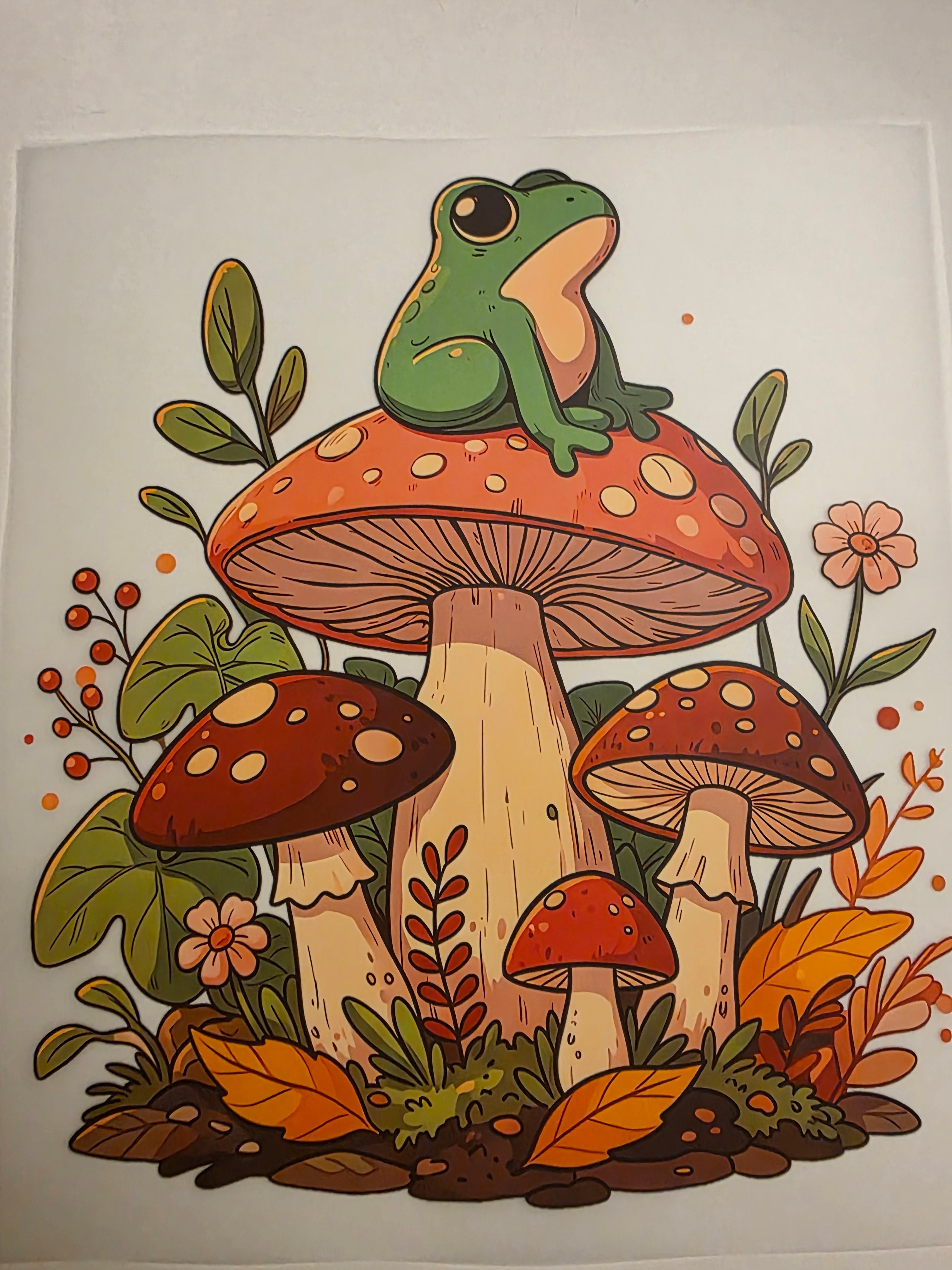 Frog on mushroom