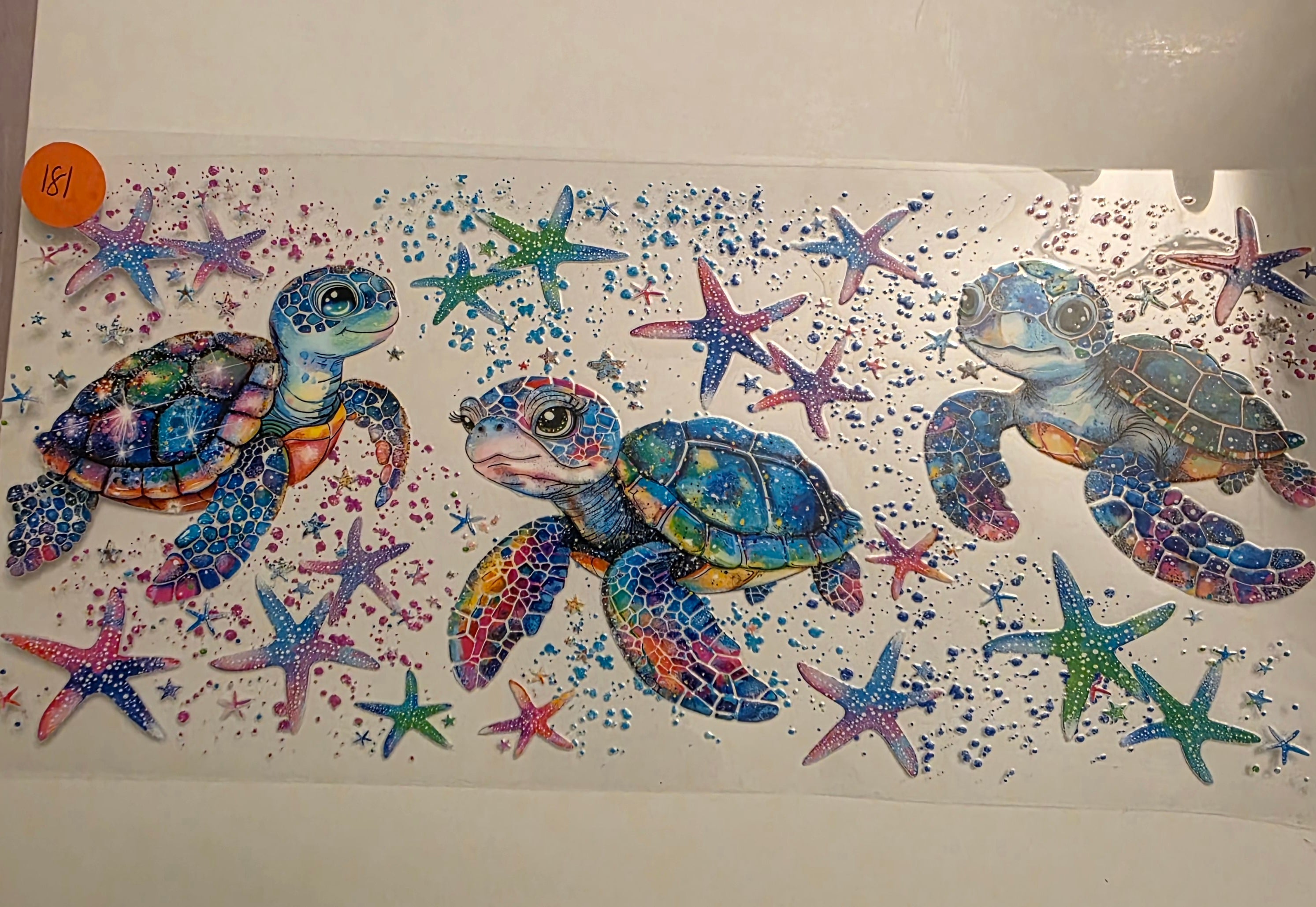 Sparkly Sea turtles 40 oz #181