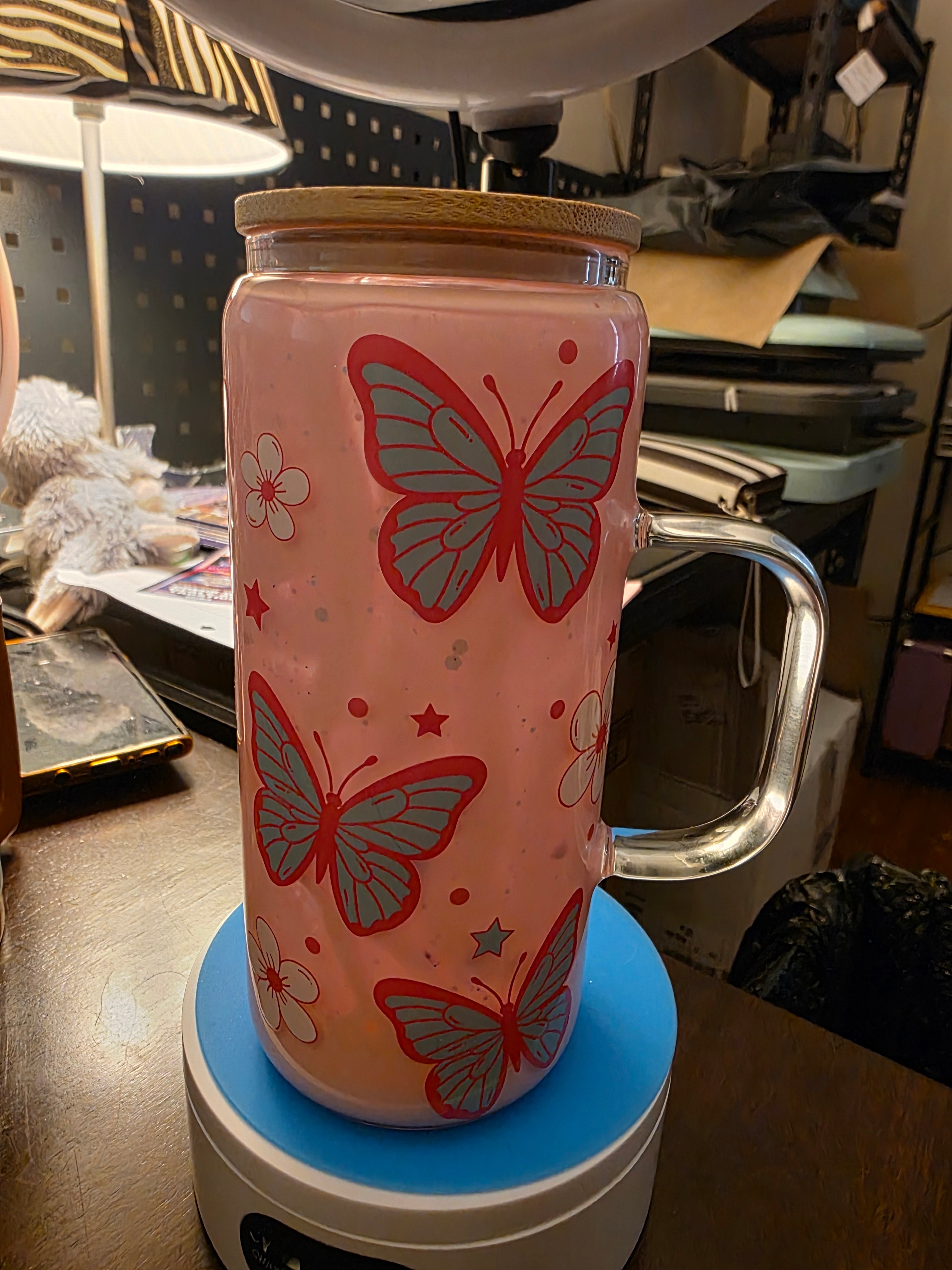 Pink Lava 20 oz glass