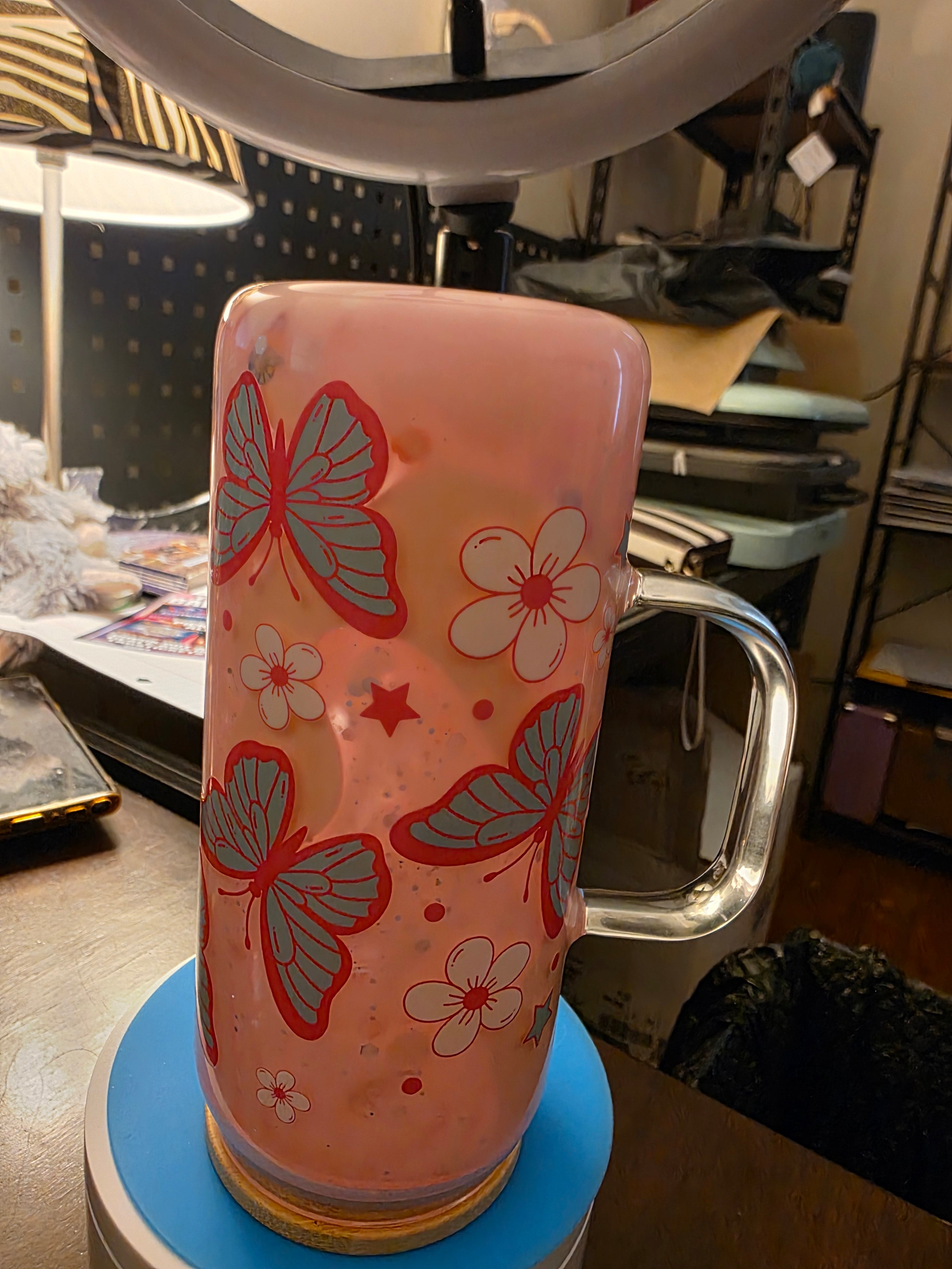 Pink Lava 20 oz glass