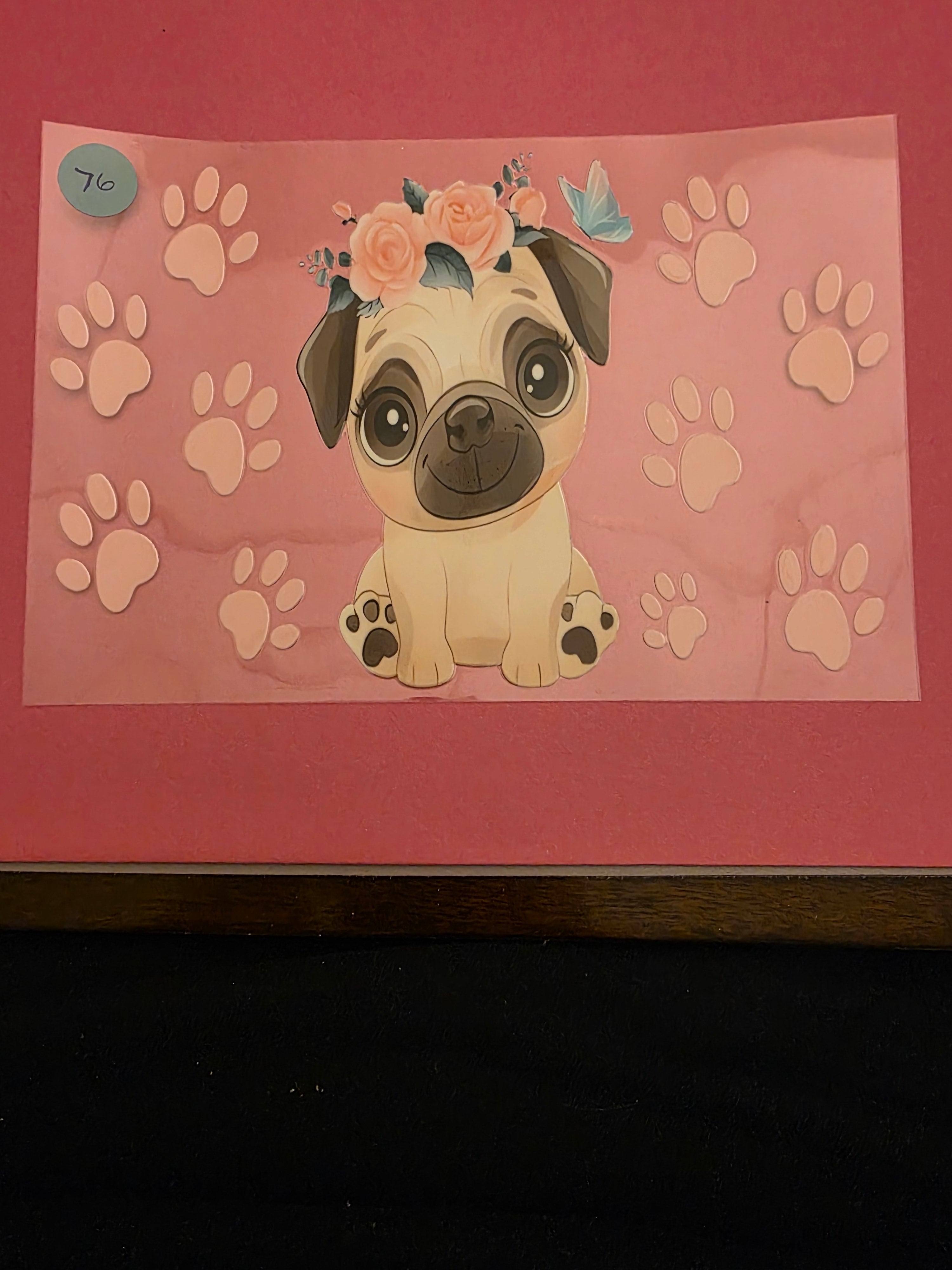 Pug 20-24 Oz cup decal