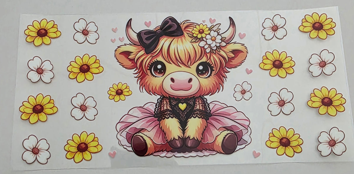 Highland cow black bow 088