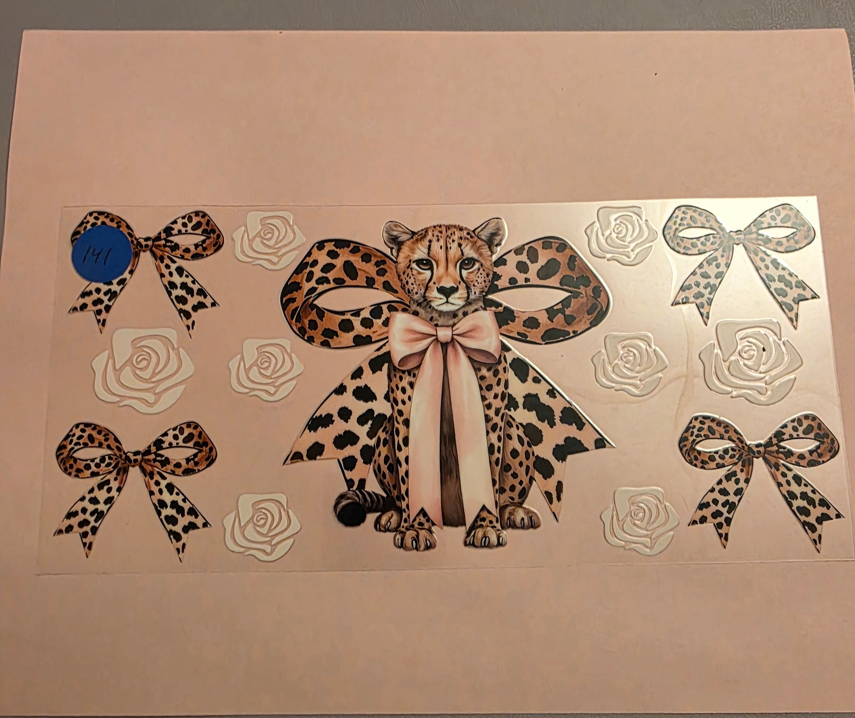 cheetah pink bow