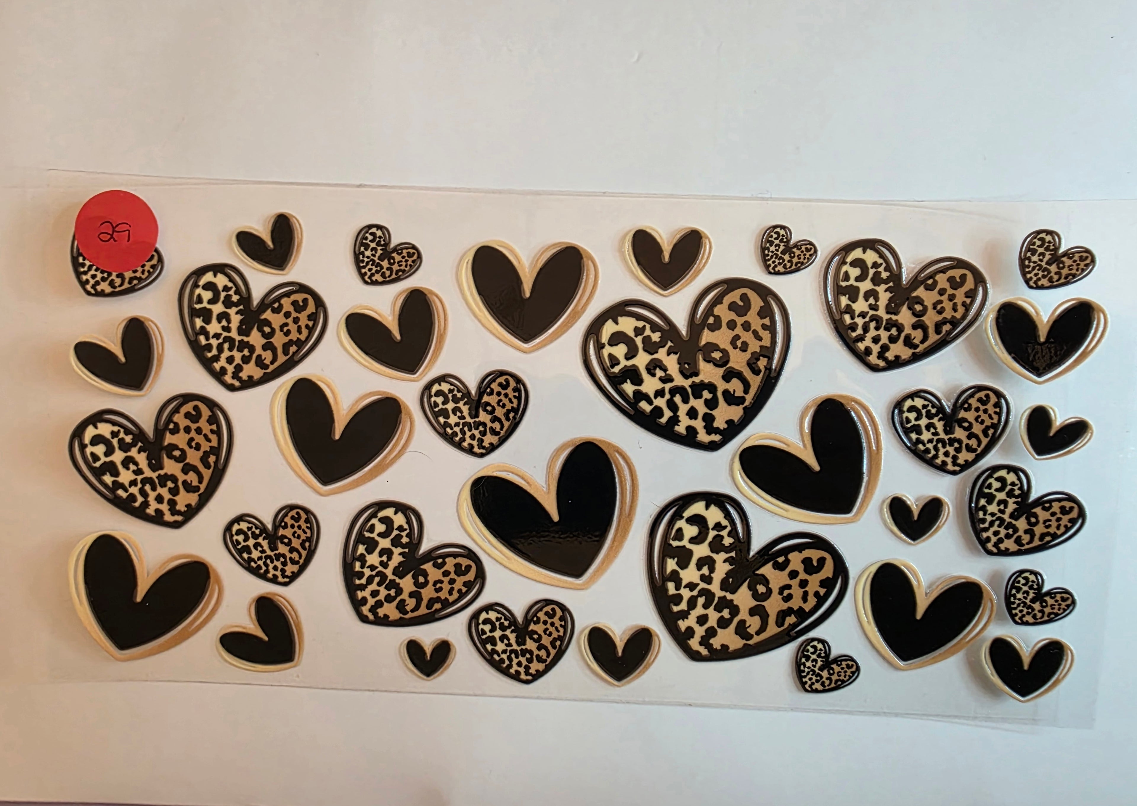 leopard print hearts