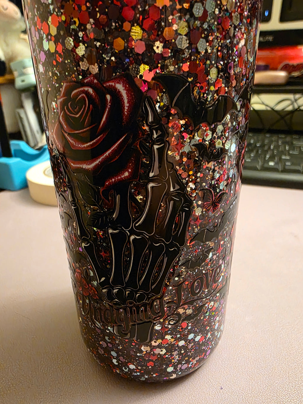 20 Oz snowglobe Glitter Tumbler